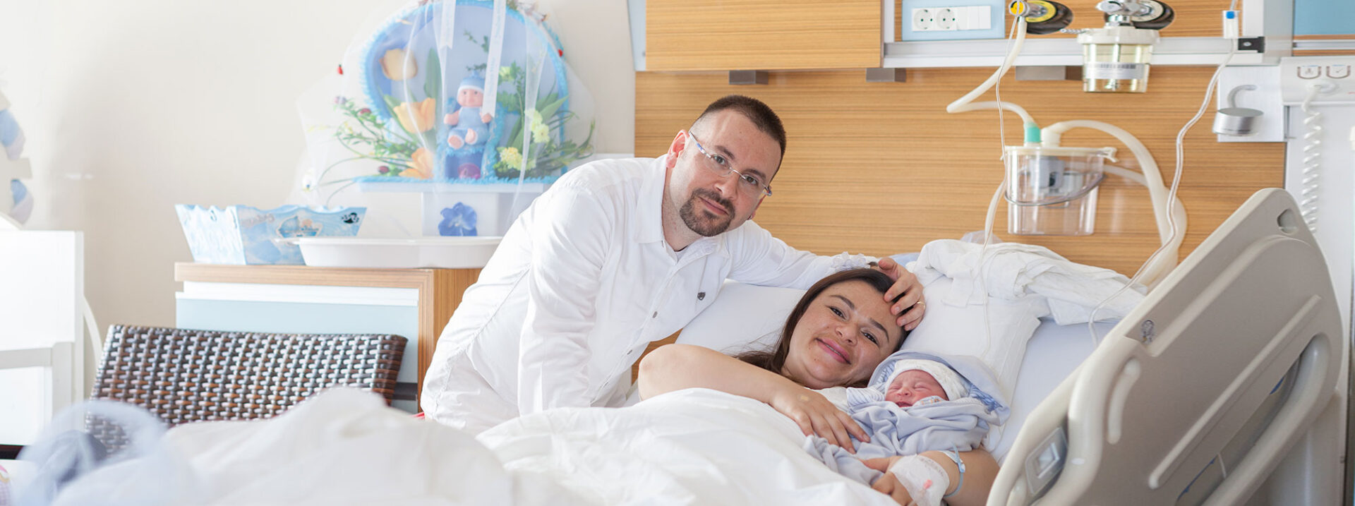 New born baby with his parent